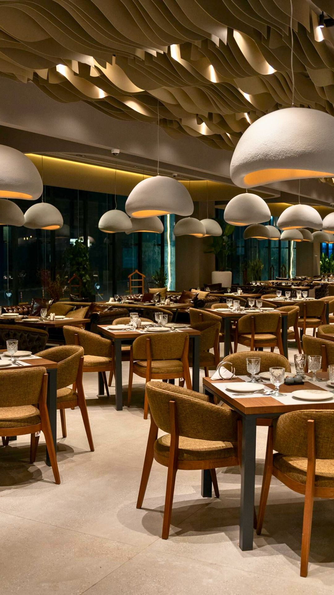 Modern smart office building with digital IoT connections overlay